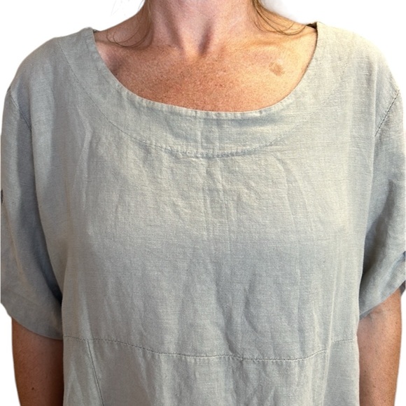 VASNA Italian LINEN Lagenlook Oversized POCKETS Utility Dress Khaki/Taupe M - Picture 8 of 12